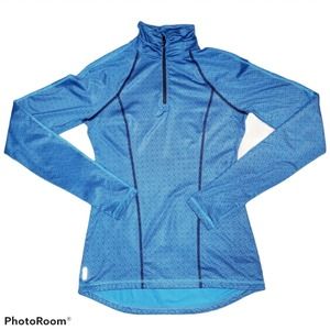 Lole Quarter Zip Yoga Running Workout Pullover Top Size XS Blue Geometric